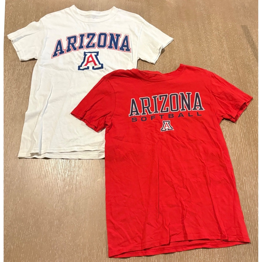 Arizona Wildcats Fanatics T Shirt Lot Adult Small Red Softball White NCAA 2Pc
